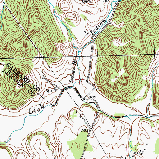 Topographic Map of Indian Branch, KY