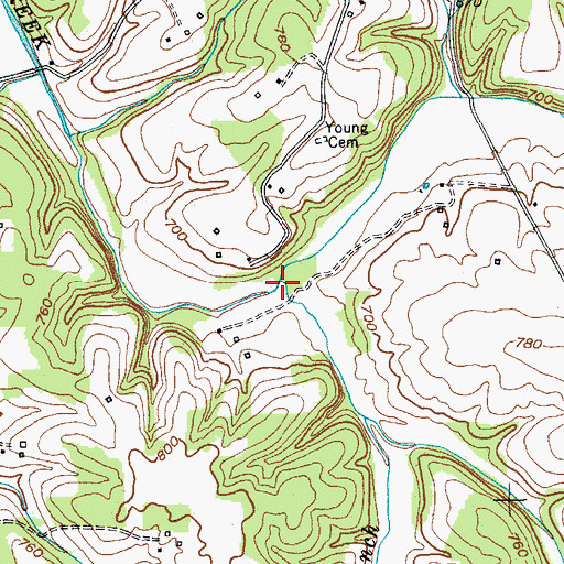 Topographic Map of Indian Camp Branch, KY