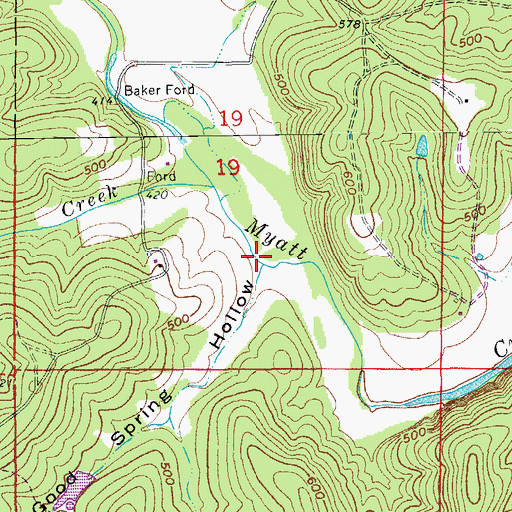 Topographic Map of Good Spring Hollow, AR