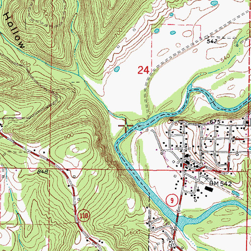 Topographic Map of Good Spur Hollow, AR