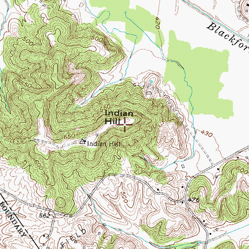 Topographic Map of Indian Hill, KY