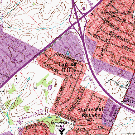 Topographic Map of Indian Hills, KY