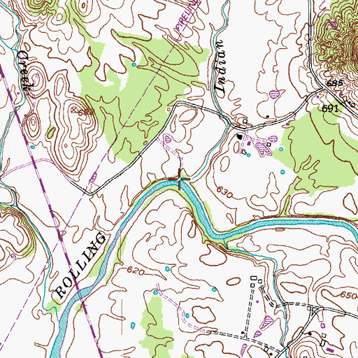 Topographic Map of Indian Lick Creek, KY