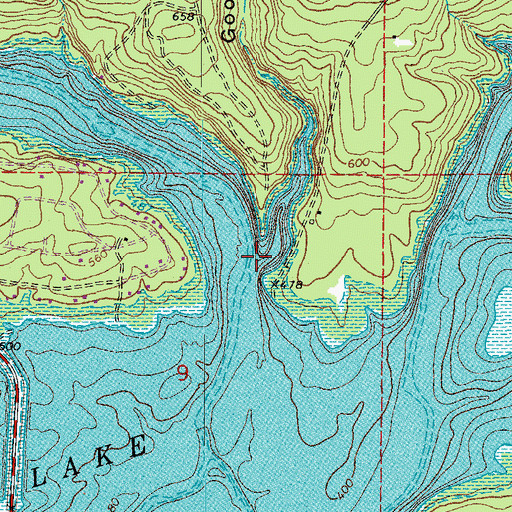 Topographic Map of Goodin Hollow, AR