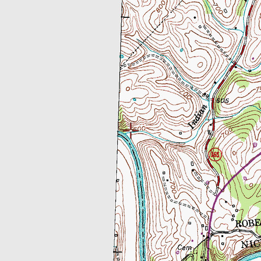 Topographic Map of Indian Run, KY