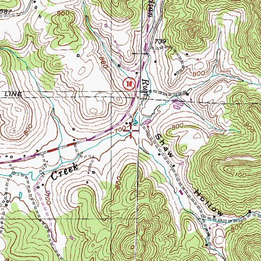 Topographic Map of Indian Run, KY