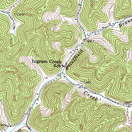 Topographic Map of Ingram Creek School, KY