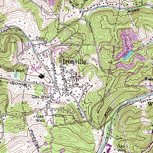Topographic Map of Ironville, KY