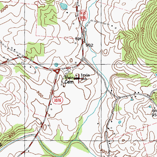 Topographic Map of Irvin School, KY