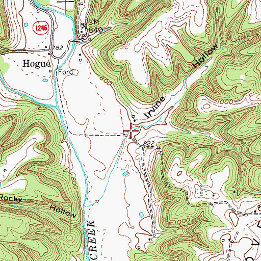 Topographic Map of Irvine Hollow, KY