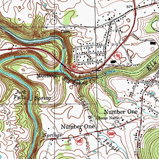 Topographic Map of Isbell Branch, KY