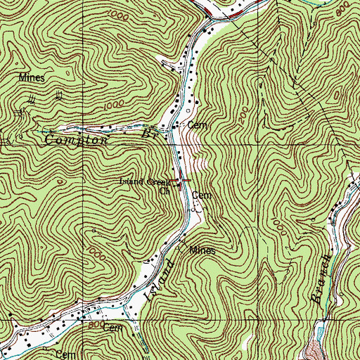 Topographic Map of Island Creek Church, KY