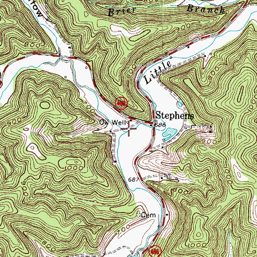 Topographic Map of Ison Creek, KY