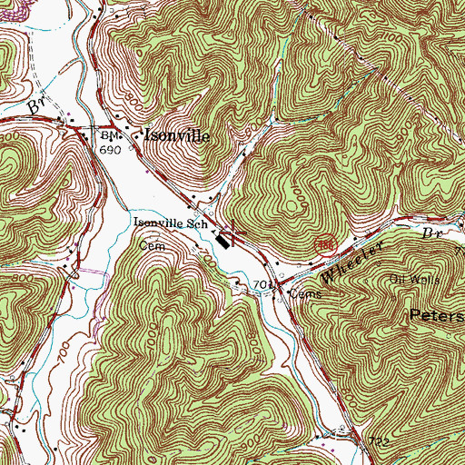 Topographic Map of Isonville School, KY