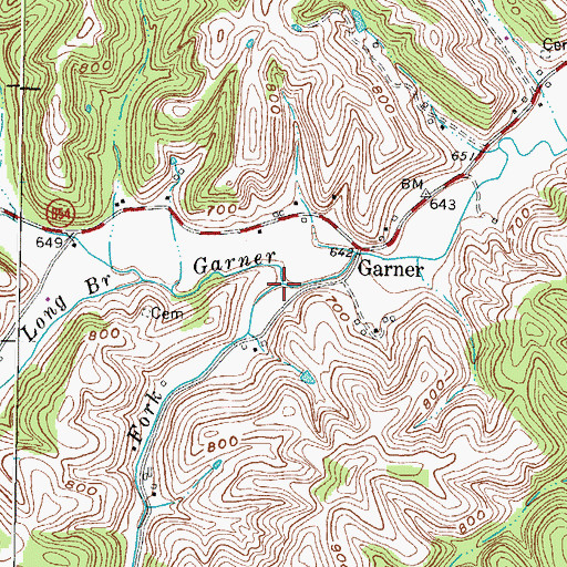 Topographic Map of Jack Fork, KY