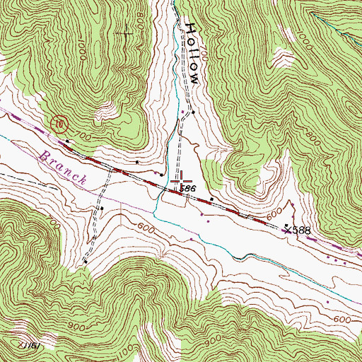 Topographic Map of Jack Harrison Hollow, KY
