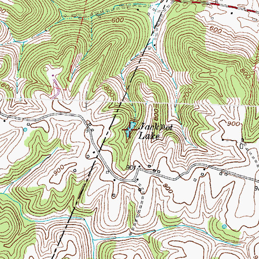 Topographic Map of Jackpot Lake, KY
