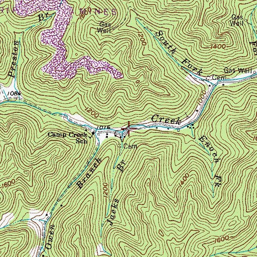 Topographic Map of Jacks Branch, KY