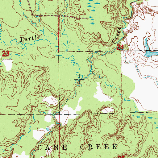 Topographic Map of Goosby Branch, AR