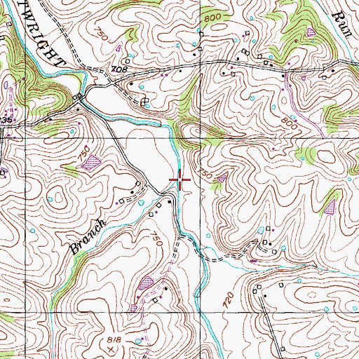 Topographic Map of Jackson Branch, KY