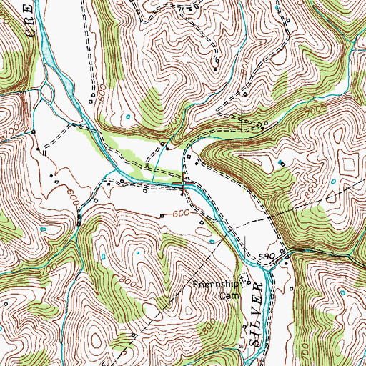 Topographic Map of Jackson Branch, KY
