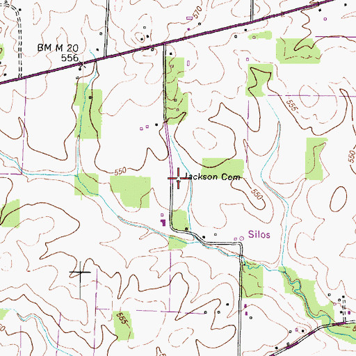 Topographic Map of Jackson Cemetery, KY