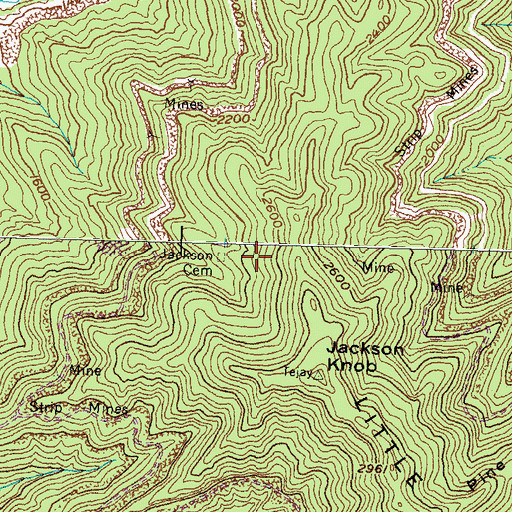 Topographic Map of Jackson Cemetery, KY
