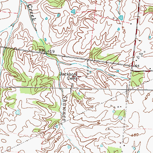 Topographic Map of Jackson Cemetery, KY
