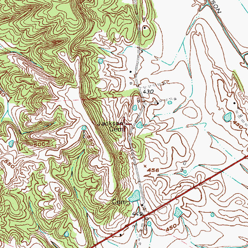 Topographic Map of Jackson Cemetery, KY
