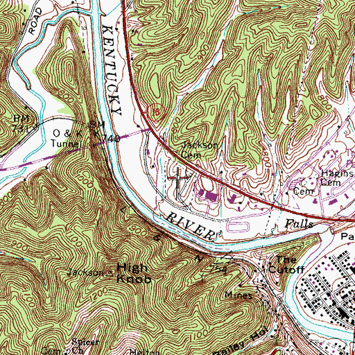 Topographic Map of Jackson Cemetery, KY