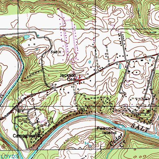 Topographic Map of Jackson Cemetery, KY