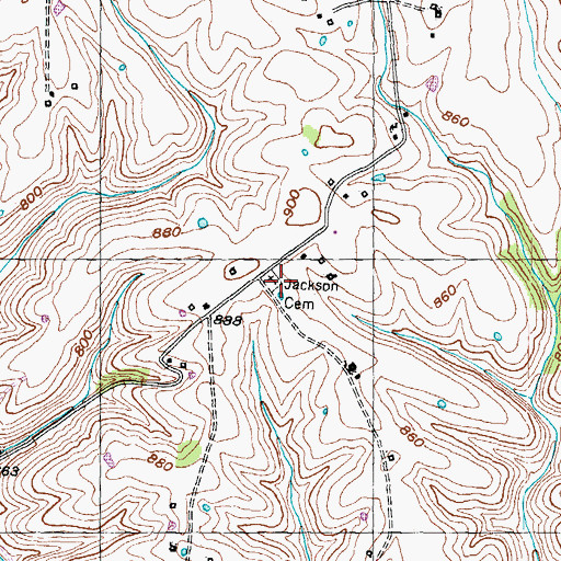 Topographic Map of Jackson Cemetery, KY