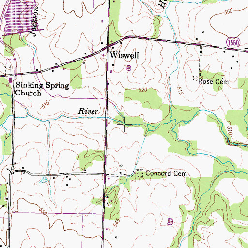 Topographic Map of Jackson Creek, KY