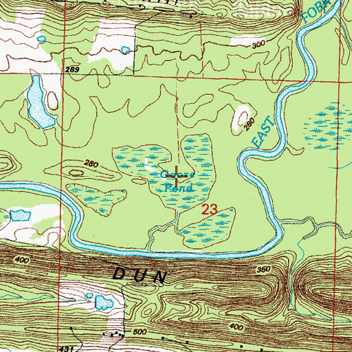 Topographic Map of Goose Pond, AR