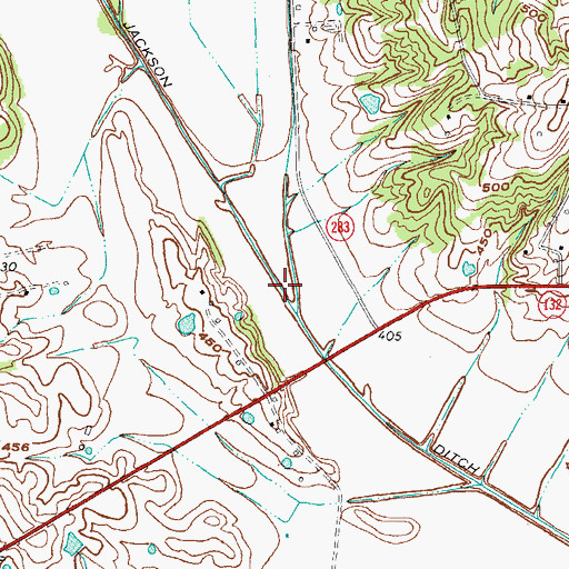 Topographic Map of Jackson Ditch, KY