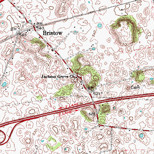 Topographic Map of Jackson Grove Church, KY