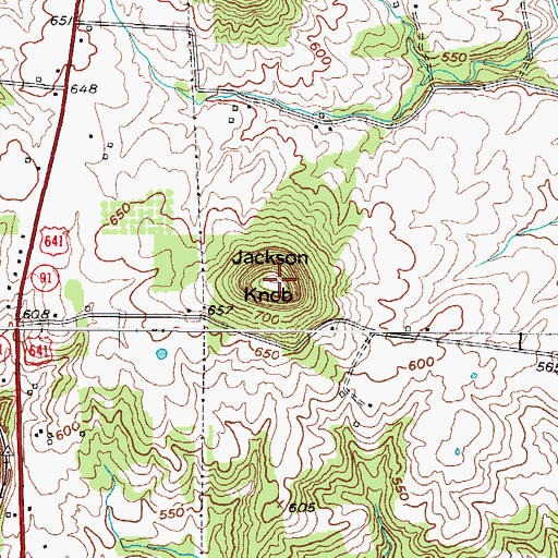 Topographic Map of Jackson Knob, KY