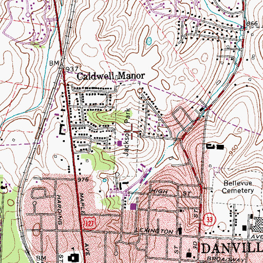Topographic Map of Jackson Park, KY