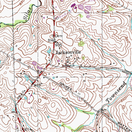 Topographic Map of Jacksonville, KY