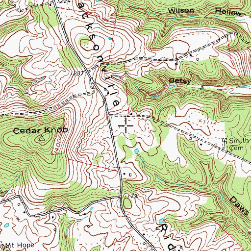 Topographic Map of Jacksonville Ridge, KY