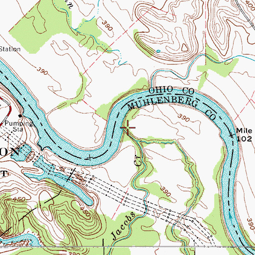 Topographic Map of Jacobs Creek, KY