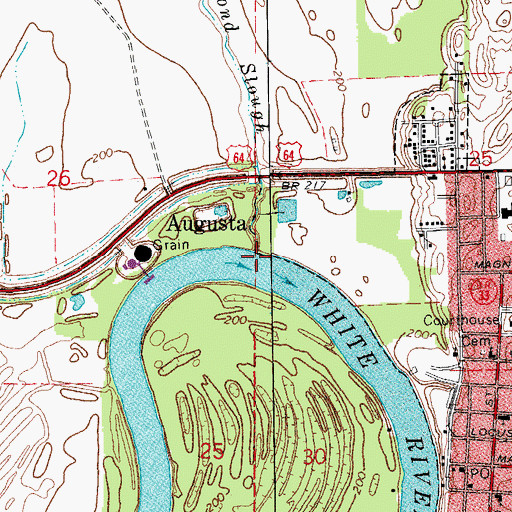 Topographic Map of Goose Pond Slough, AR