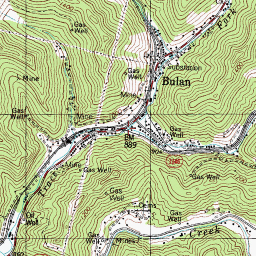 Topographic Map of Jake Branch, KY