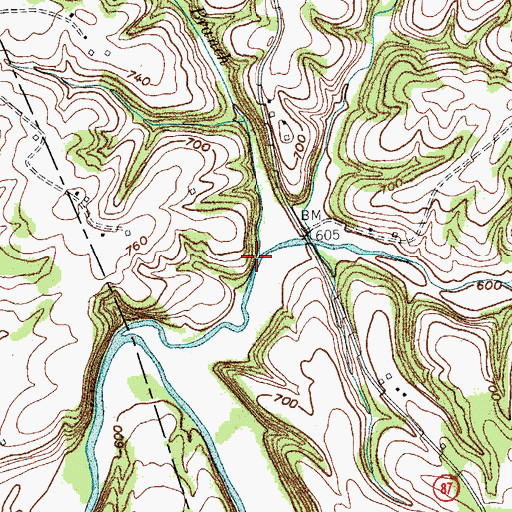 Topographic Map of Jakes Branch, KY