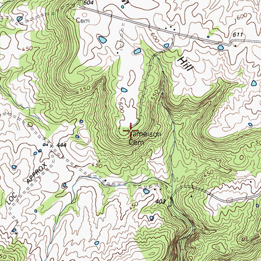 Topographic Map of Jameison Cemetery, KY