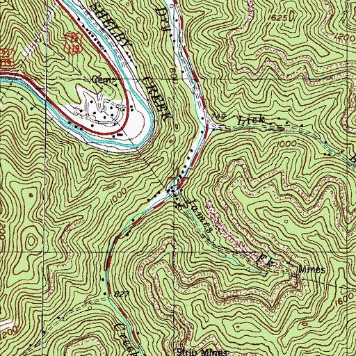 Topographic Map of James Fork, KY