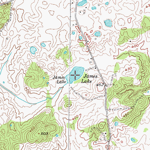 Topographic Map of James Lake, KY