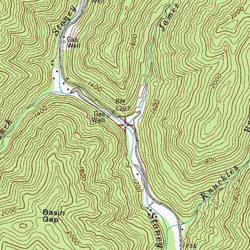 Topographic Map of James York Branch, KY