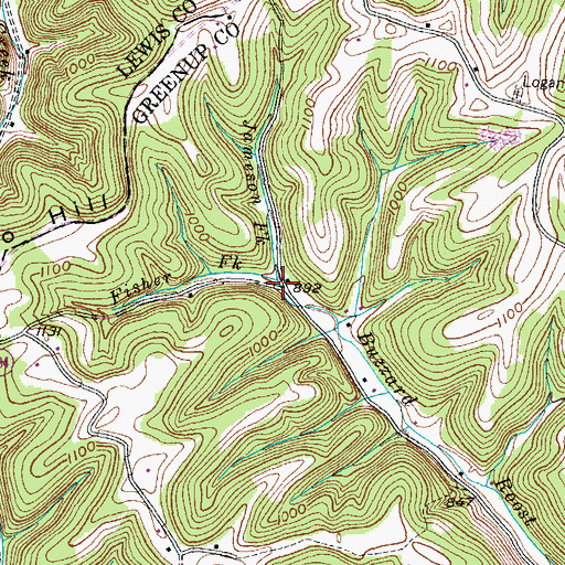 Topographic Map of Jameson Fork, KY