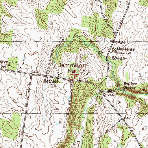 Topographic Map of Jammison Hill, KY